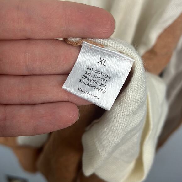 Duffield Lane XL color block longline side slit crewneck sweater - Picture 4 of 8